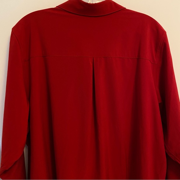 Athleta Women's Urbanite Top Long Sleeve Button Down Shirt Candy Red Size 1X - Picture 4 of 11